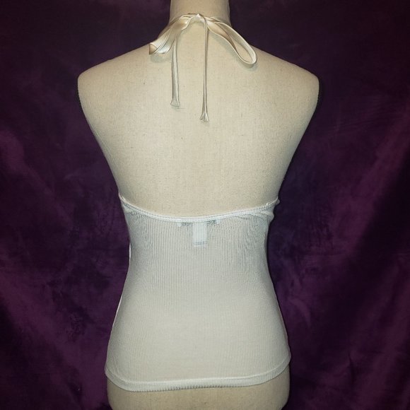 NWOT Laundry by Shelli Segal Women's Sleeveless Halter Top White Small S - Picture 4 of 4
